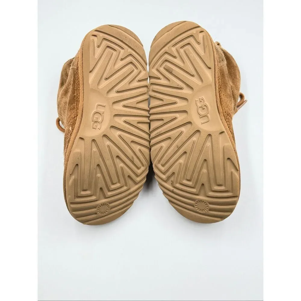 UGG Neumel II Boot Chestnut Brown Suede Lace Chukka Little Kid Size 1 Shoes EUC